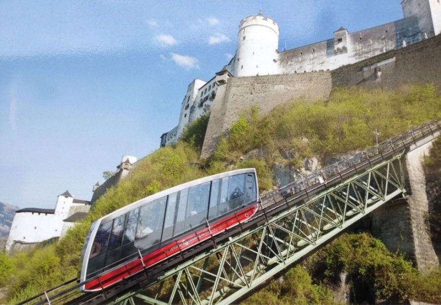 Schrägaufzug zur Burg in Salzburg